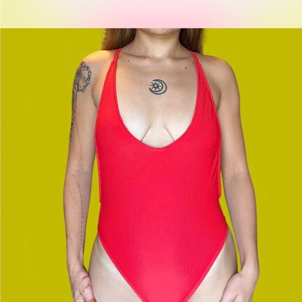 Nasty Gal Red One Piece Swimsuit